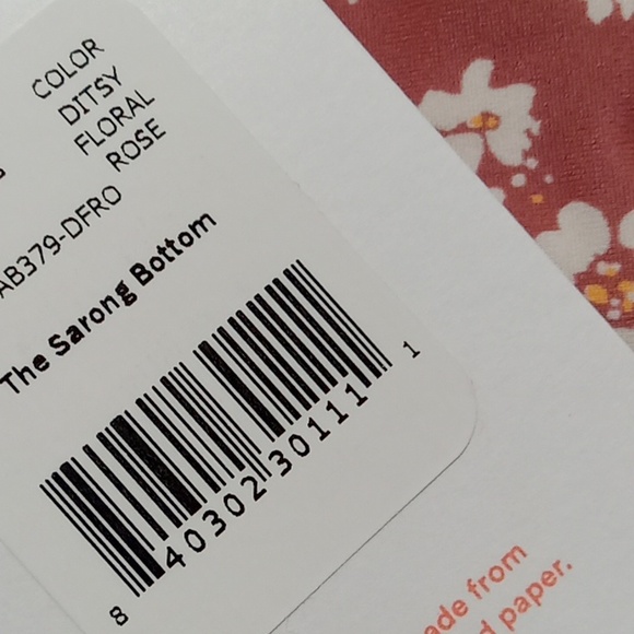 Andie Womens SMALL Bottom  Swimwear Skirt DITSY FLORAL ROSE SARONG NEW FLOWERS - Picture 5 of 5